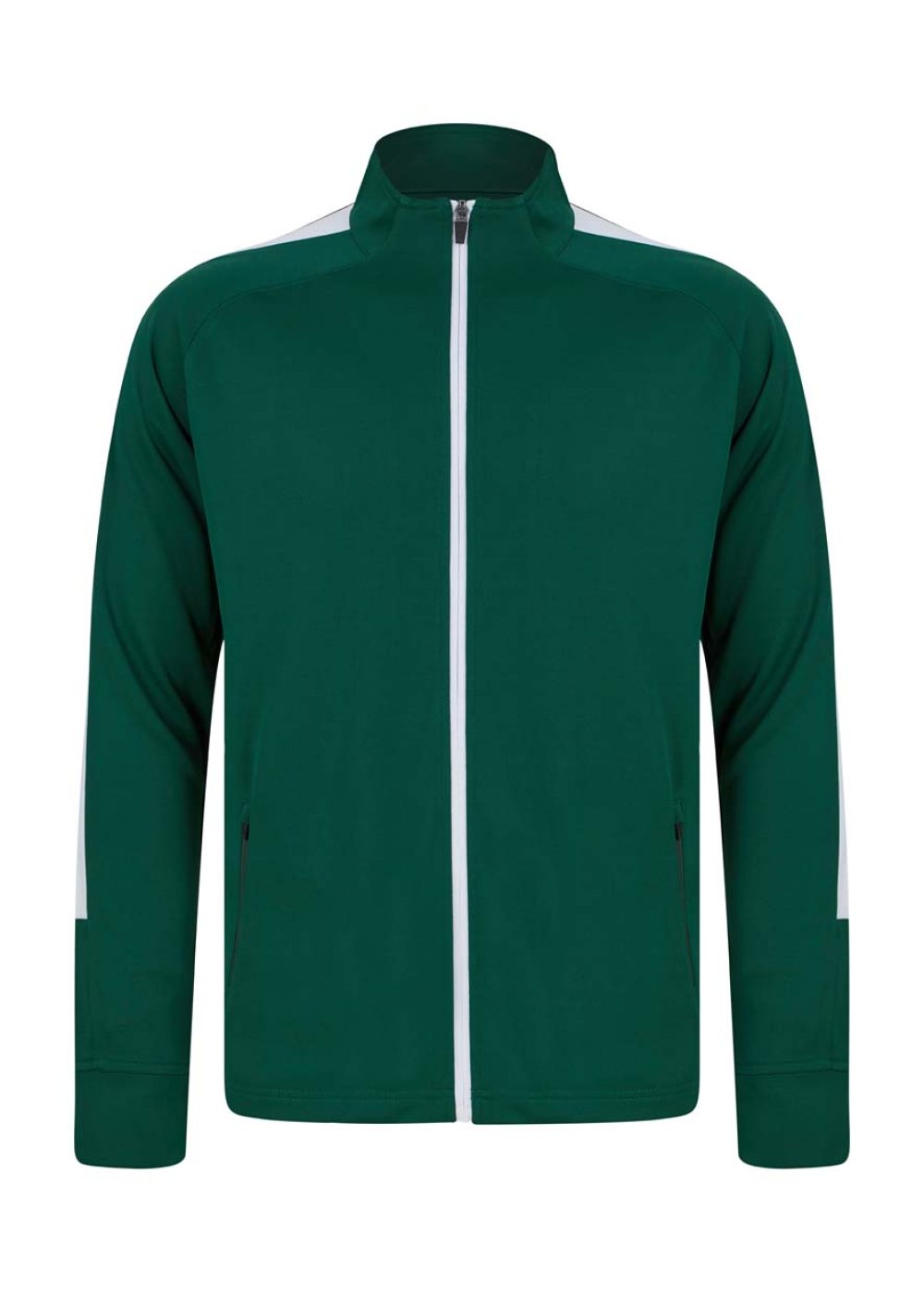Full Zip Track Top in Bottle / White