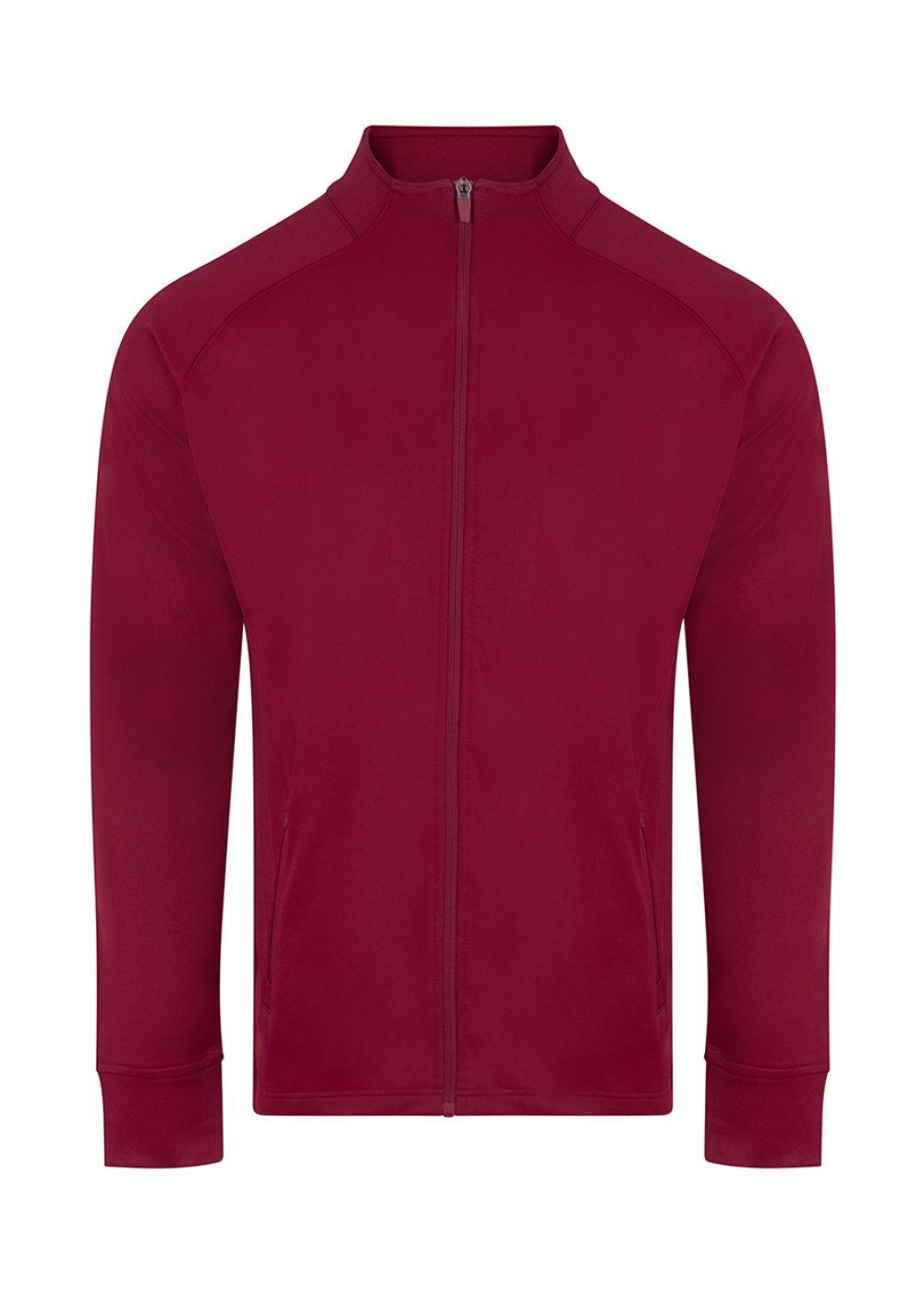 Full Zip Track Top in Burgundy