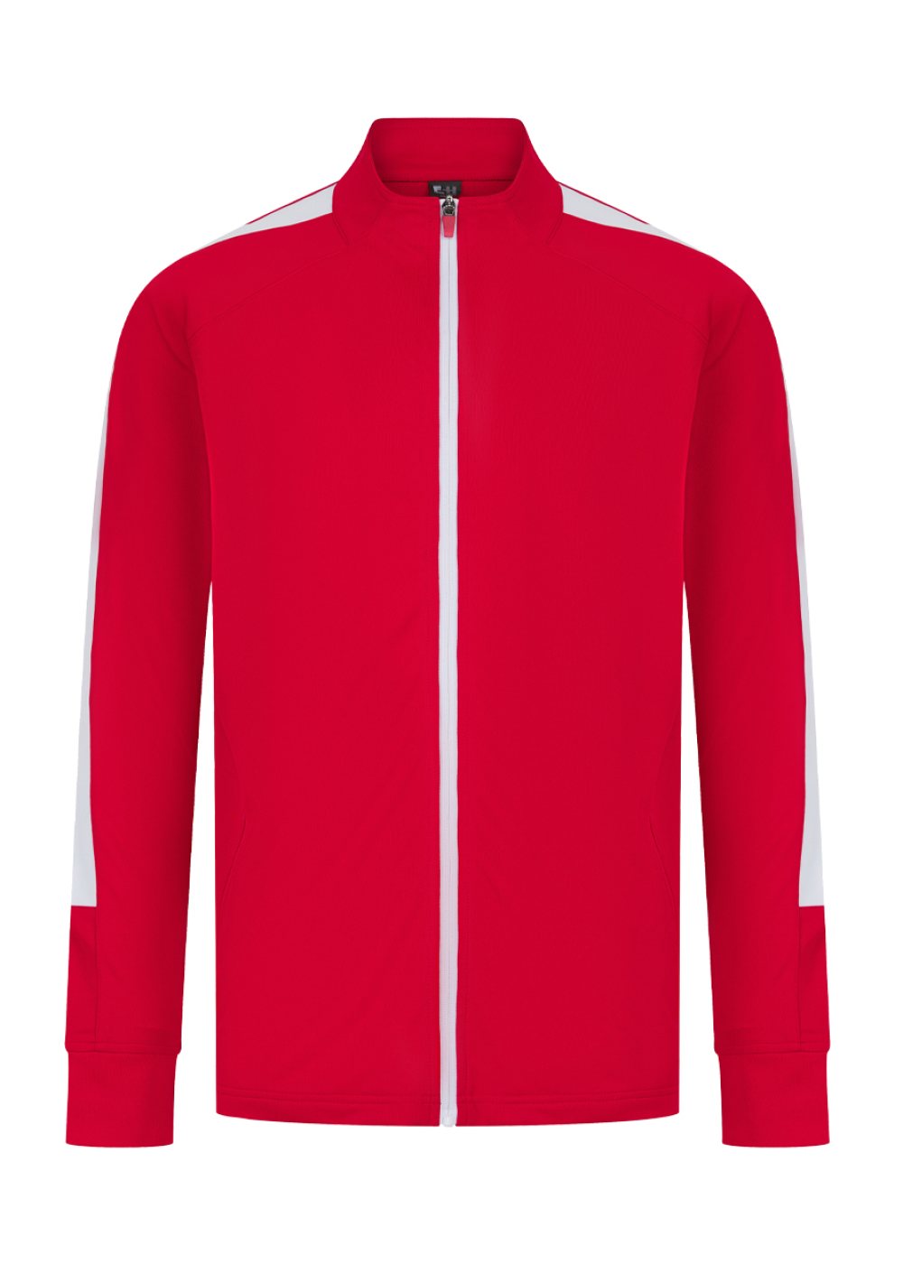 Full Zip Track Top in Red / White