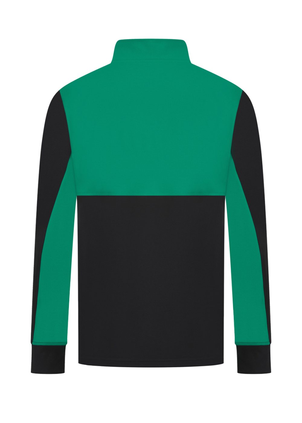 Quarter Zip Track Top in Black / Emerald (back)