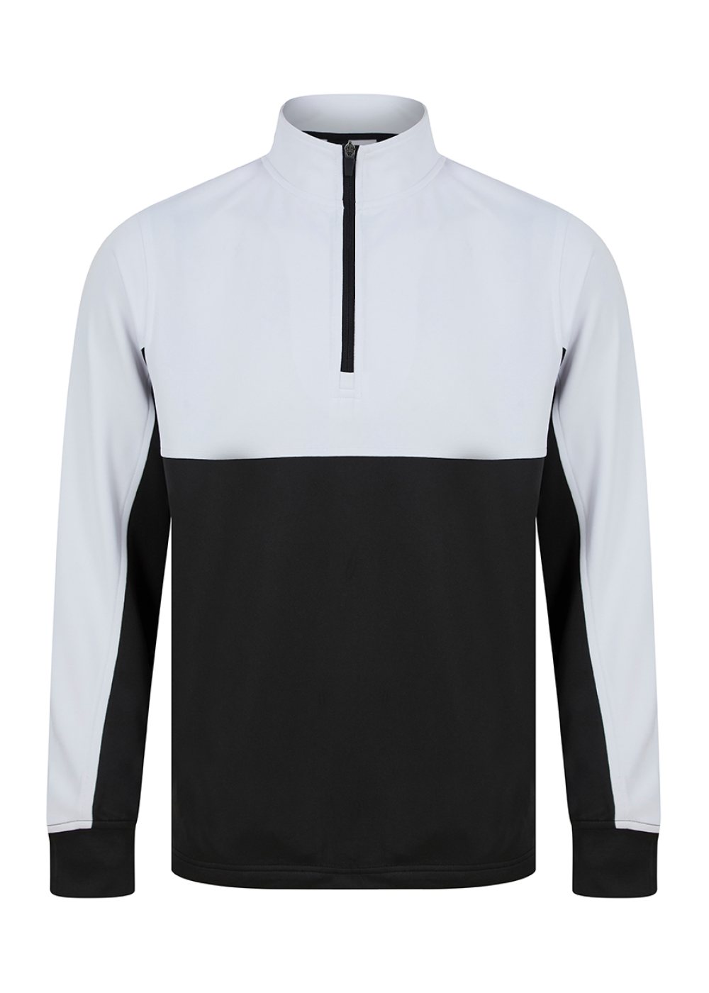 Quarter Zip Track Top in Black / White