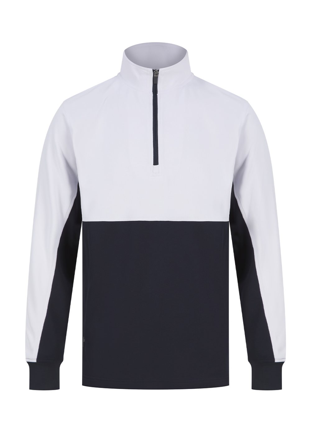 Quarter Zip Track Top in Navy / White